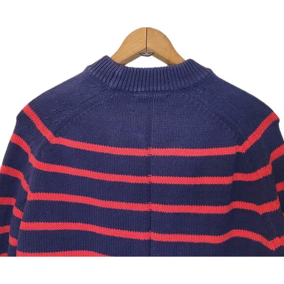 Tuckernuck Womens Blue Red Stripe Crew Neck Long Sleeve Sweater Size XS Preppy - Picture 6 of 10